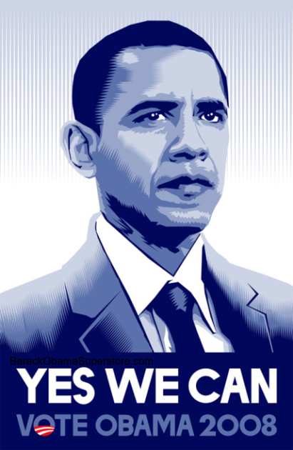 BARACK OBAMA YES WE CAN! CAMPAIGN POSTER