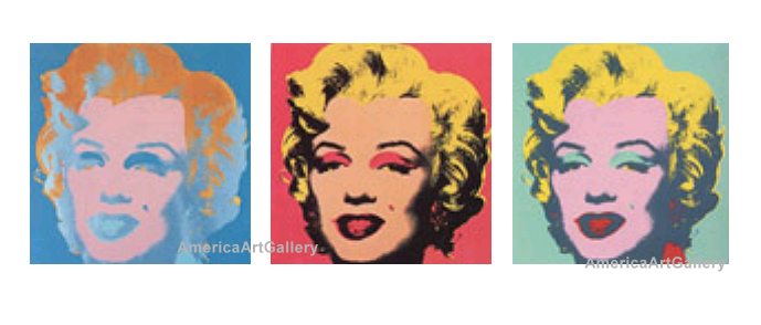 WARHOL SUNDAY B MORNING MARILYN SUITE OF 3 with COA