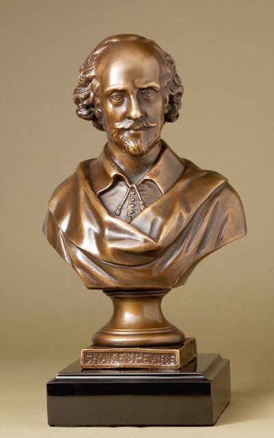 CLASSIC WILLIAM SHAKESPEARE BRONZE BUST