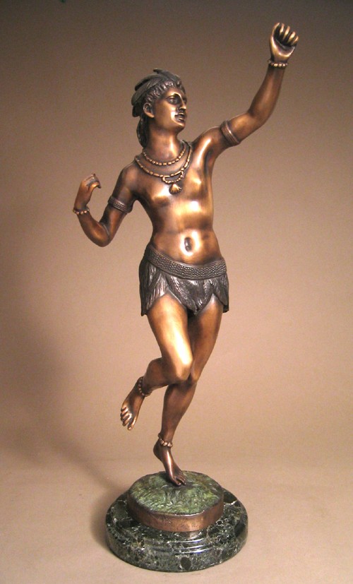 GORGEOUS NATIVE AMERICAN PRINCESS BRONZE SCULPTURE