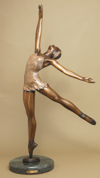 GORGEOUS BALLERINA  DANSEUSE BRONZE SIGNED SCULPTURE