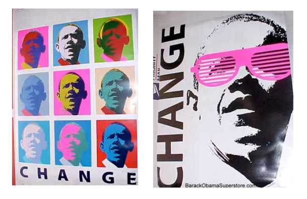 COOL POP ART BARACK OBAMA MINI POSTERS SET OF 2