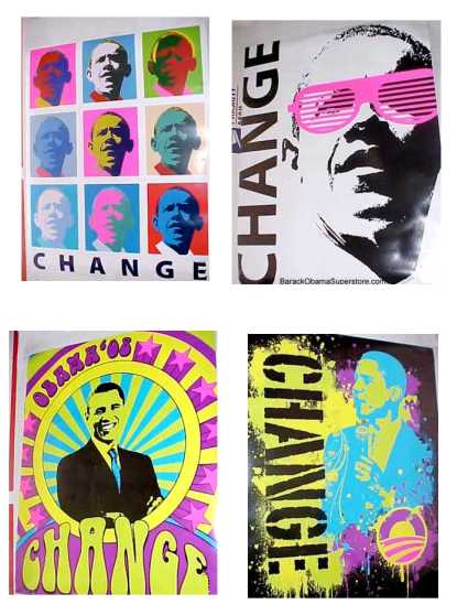 COOL POP ART BARACK OBAMA MINI POSTERS SET OF 4