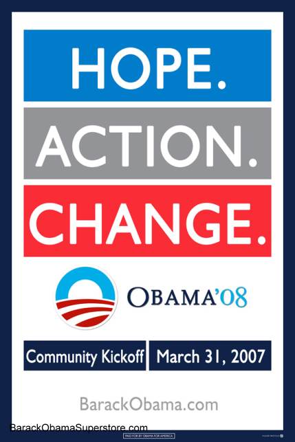 BARACK OBAMA ACTION POLITICAL CAMPAIGN POSTER