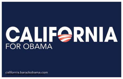 CLASSIC BARACK OBAMA  CALIFORNIA STATE CAMPAIGN POSTER