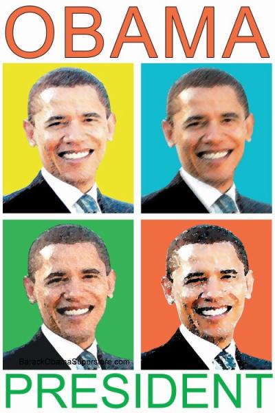 BARACK OBAMA POP ART FACES  COOL POSTER