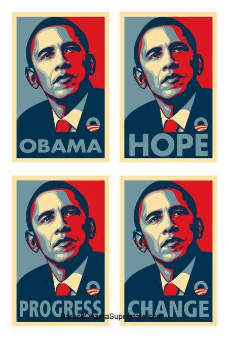 BARACK OBAMA PRESIDENTIAL POSTER SET OF 4