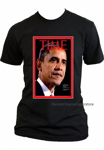 BARACK OBAMA COLLECTIBLE HISTORIC TIME MAGAZINE COVER T-SHIRT