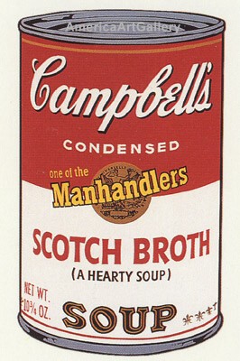 SUNDAY B MORNING WARHOL CAMPBELL SOUP CAN SCREEN PRINT(ScothBr)