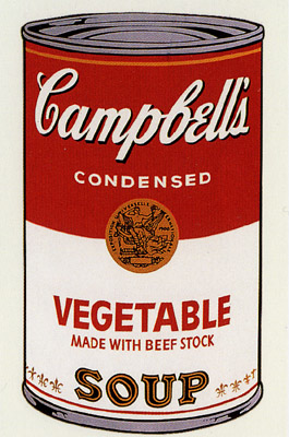 SUNDAY B MORNING WARHOL CAMPBELL SOUP CAN SCREEN PRINT(Vegetabl)