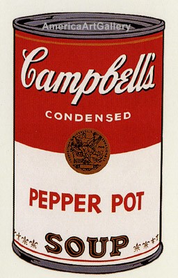 SUNDAY B MORNING WARHOL CAMPBELL SOUP CAN SCREEN PRINT(PepPot)