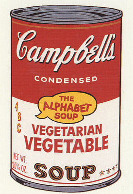 SUNDAY B MORNING WARHOL CAMPBELL SOUP CAN SCREEN PRINT(VegeVeg)