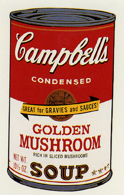 SUNDAY B MORNING WARHOL CAMPBELL SOUP CAN SCREEN PRINT(GldnMush)