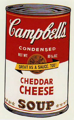 SUNDAY B MORNING WARHOL CAMPBELL SOUP CAN SCREEN PRINT(Cheddar)