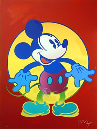 PETER MAX HAND SIGNED STUNNING DISNEY MICKEY & MINNIE MOUSE COLL