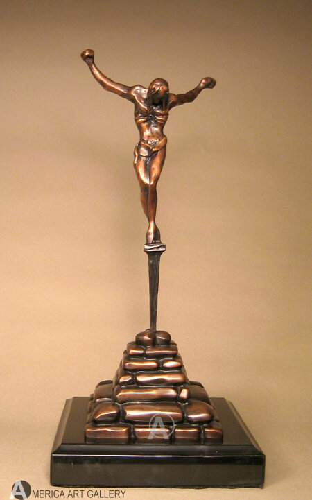 DALI SIGNED BRONZE CHRIST OF ST JOHN OF THE CROSS w/COA