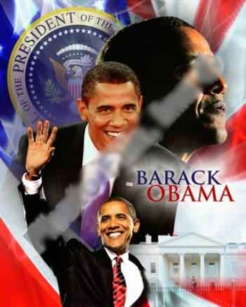 FAB BARACK OBAMA  COLLECTIBLE COLLAGE FINE ART PRINT