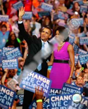 BARACK & MICHELLE OBAMA ELECTION RALLY ART PRINT