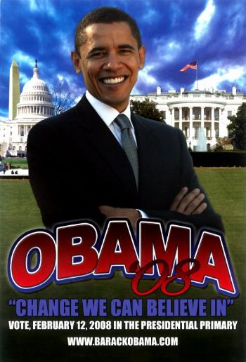 BARACK OBAMA  COLLECTIBLE PIMARY CAMPAIGN POSTER